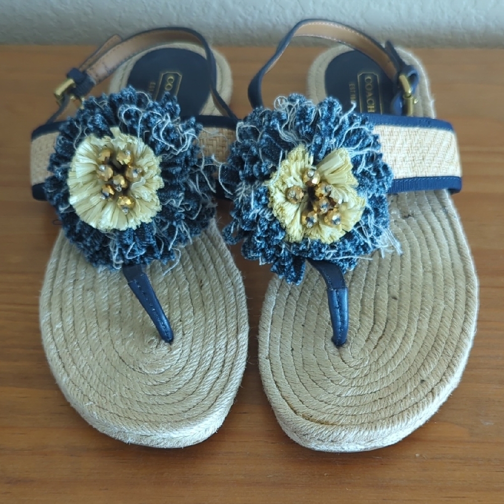 Coach Floral Embellished Sandals